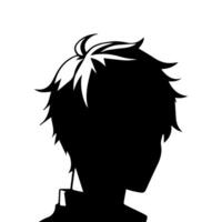 hombre silueta perfil imagen anime estilo vector