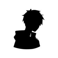 Man silhouette profile picture anime style vector