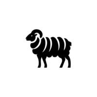 Sheep silhouette with standing pose vector