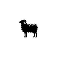 Sheep silhouette with standing pose vector