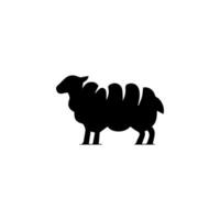 Sheep silhouette with standing pose vector