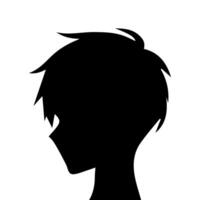 Man silhouette profile picture anime style vector