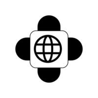 Go to web symbol icon, globe logo vector