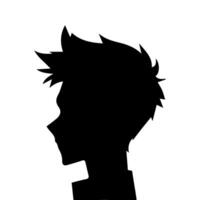 hombre silueta perfil imagen anime estilo vector