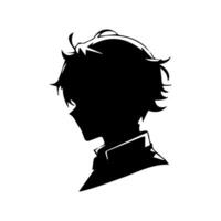 Man silhouette profile picture anime style vector