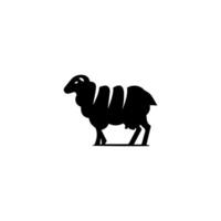 Sheep silhouette with standing pose vector