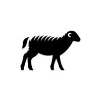 Sheep silhouette with standing pose vector