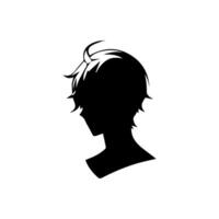 hombre silueta perfil imagen anime estilo vector