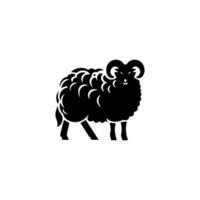 Sheep silhouette with standing pose vector