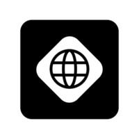 Go to web symbol icon, globe logo vector