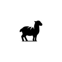 Sheep silhouette with standing pose vector