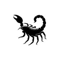 Scorpion or scorpio animal attacks isolated on a white background. Scorpius zodiac symbol tattoo. Black and white hand drawn vector