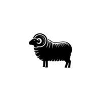 Sheep silhouette with standing pose vector