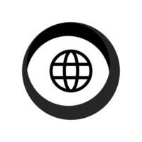 Go to web symbol icon, globe logo vector