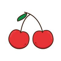 Cherry cartoon . Cherry character design. Cherry on white background. vector