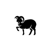 Sheep silhouette with standing pose vector