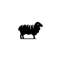 Sheep silhouette with standing pose vector