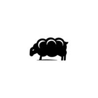 Sheep silhouette with standing pose vector