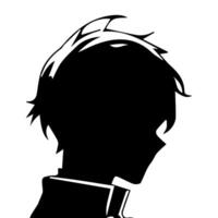 Man silhouette profile picture anime style vector