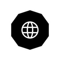 Go to web symbol icon, globe logo vector