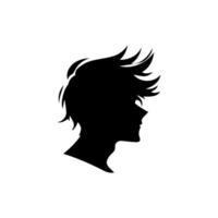 Man silhouette profile picture anime style vector