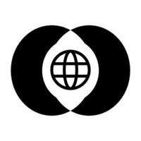 Go to web symbol icon, globe logo vector
