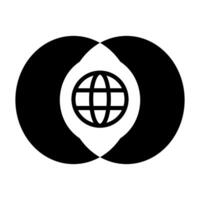 Go to web symbol icon, globe logo vector