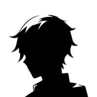 hombre silueta perfil imagen anime estilo vector