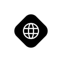 Go to web symbol icon, globe logo vector