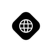 Go to web symbol icon, globe logo vector