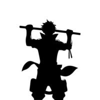 Man silhouette profile picture anime style vector