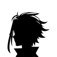 hombre silueta perfil imagen anime estilo vector