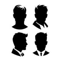 Man silhouette profile picture anime style vector