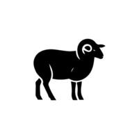 Sheep silhouette with standing pose vector