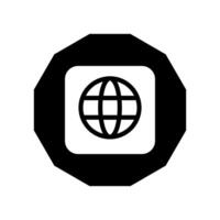 Go to web symbol icon, globe logo vector