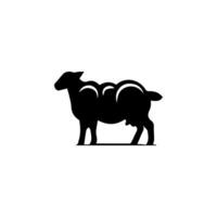 Sheep silhouette with standing pose vector