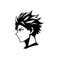 Man silhouette profile picture anime style vector