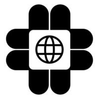 Vamos a web símbolo icono, globo logo vector