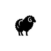 Sheep silhouette with standing pose vector