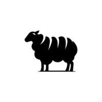 Sheep silhouette with standing pose vector