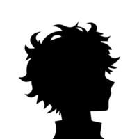 Man silhouette profile picture anime style vector