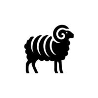 Sheep silhouette with standing pose vector