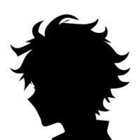 hombre silueta perfil imagen anime estilo vector