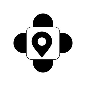icon of simple forms of point of location vector