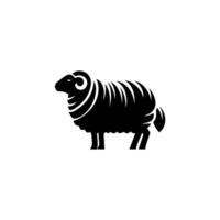 Sheep silhouette with standing pose vector