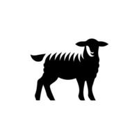 Sheep silhouette with standing pose vector