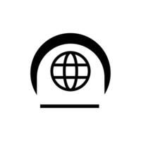 Go to web symbol icon, globe logo vector