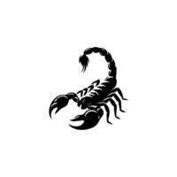 Scorpion or scorpio animal attacks isolated on a white background. Scorpius zodiac symbol tattoo. Black and white hand drawn vector