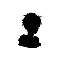 Man silhouette profile picture anime style vector