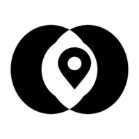 icon of simple forms of point of location vector